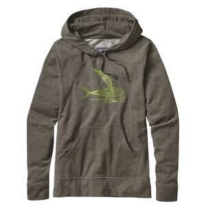 Patagonia Gray Hoodie with Green Graphic